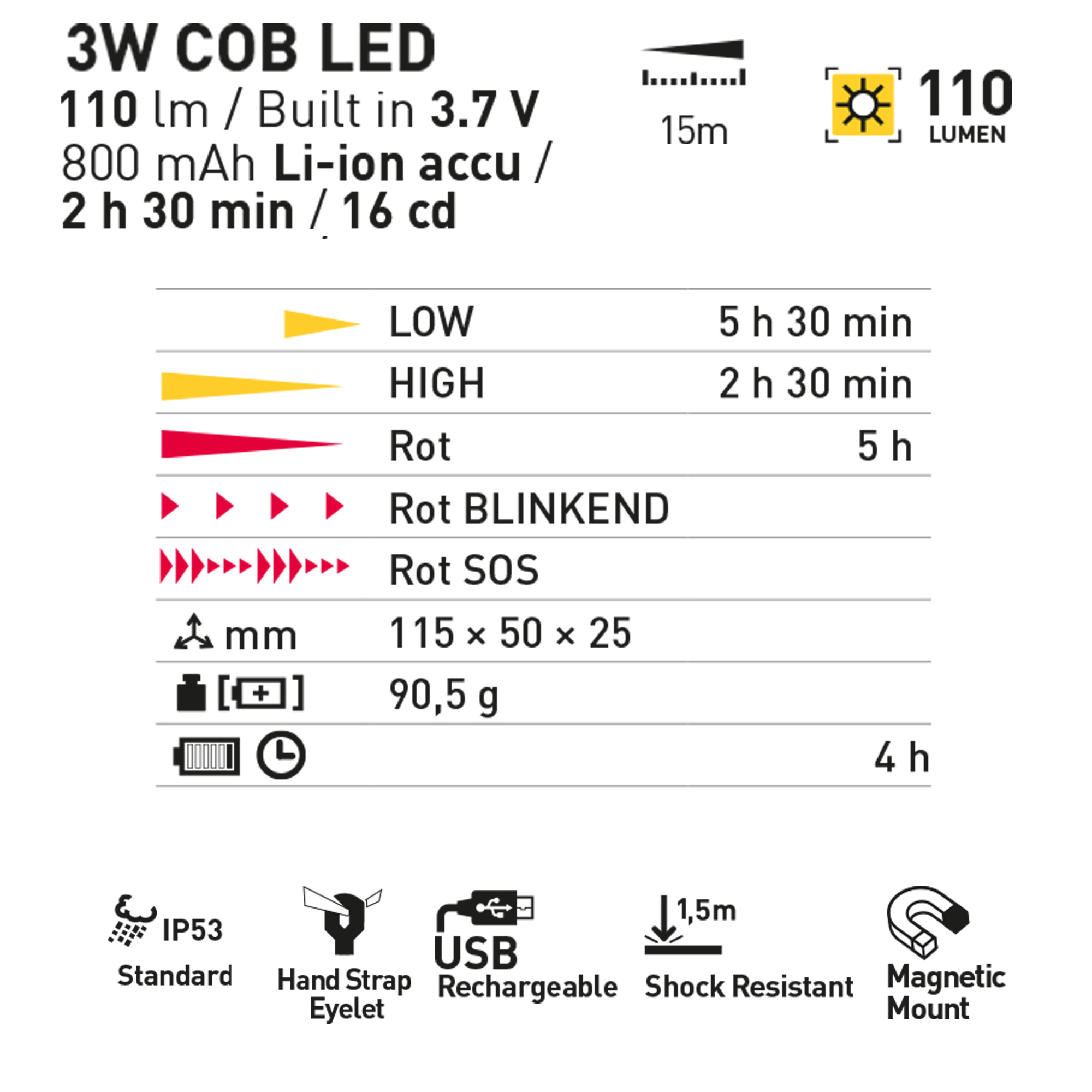 Akku-Warnleuchte LED 14539