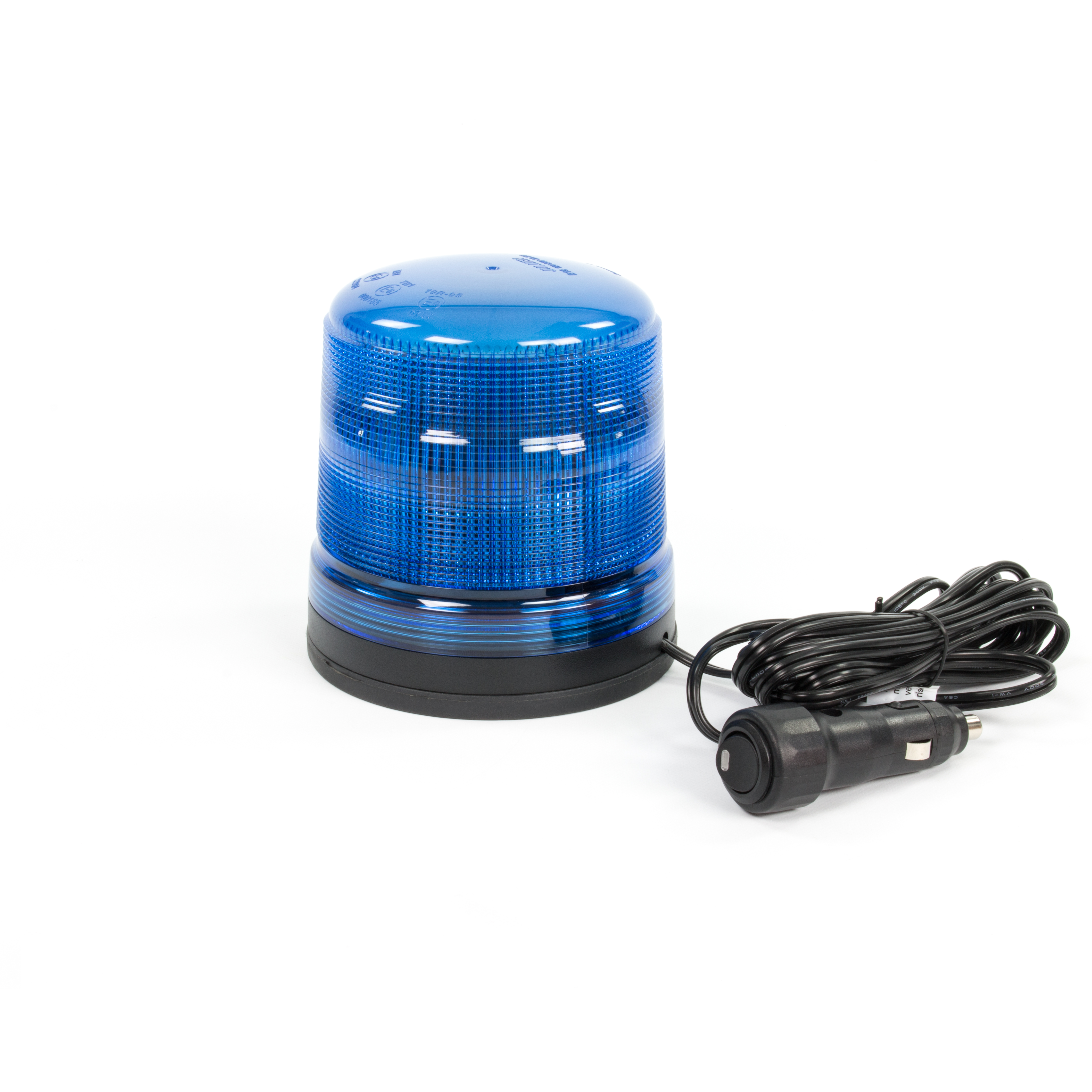 LED Rundumleuchte Akku Tornado blau Magnet-Saugfuß-Befestigung