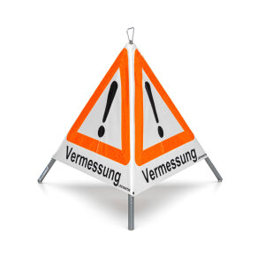 Faltsignal mit Warnsymbol VZ 101 - 70cm - Vermessung - reflektierendes Warndreieck