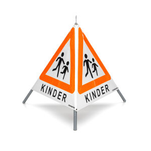 Faltsignal mit Warnsymbol VZ 101 - 70cm - KINDER - reflektierendes Warndreieck