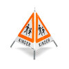 Faltsignal mit Warnsymbol VZ 101 - 70cm - KINDER - reflektierendes Warndreieck