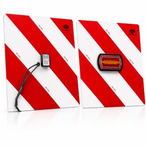 LED-Warntafel-Set 423 × 423 mm – 2 Warntafeln inkl. LED-Beleuchtung, 12/24 V, Superseal-Stecker & Steckdose
